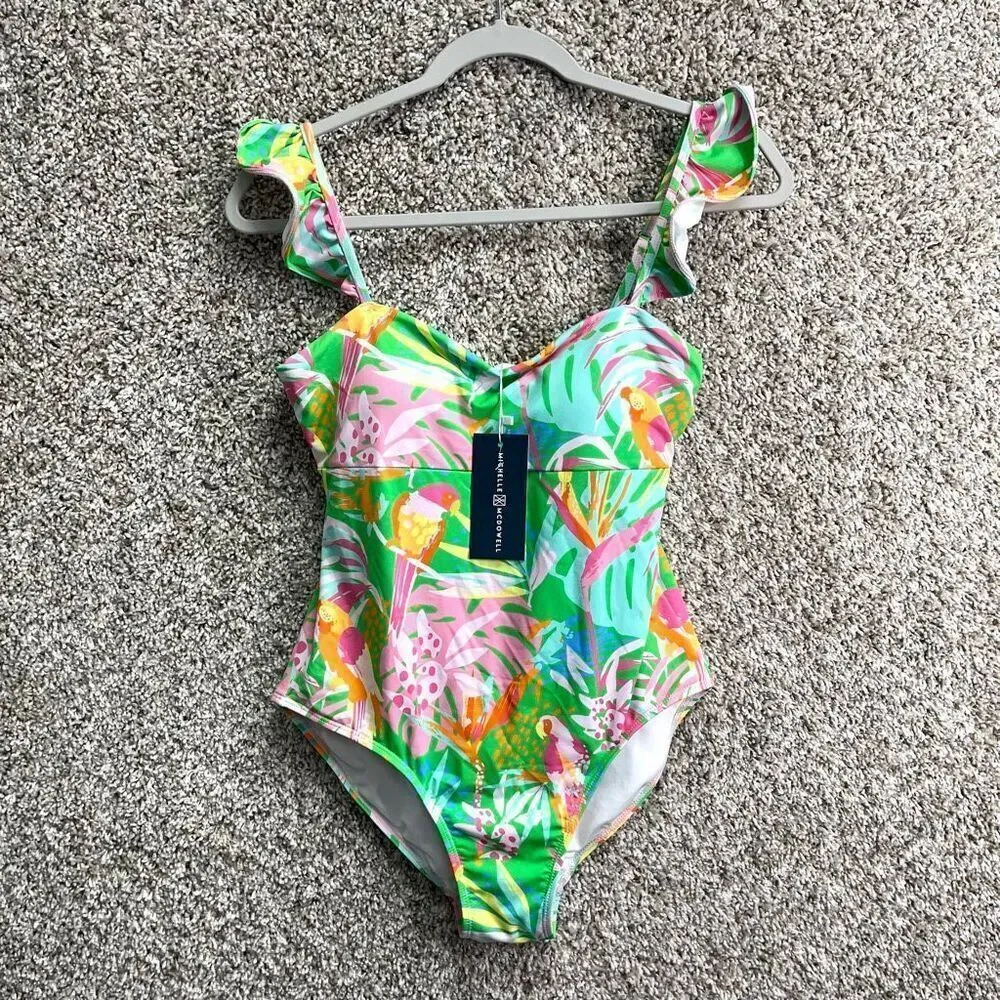 Michelle McDowell Swimsuit Women's M Aubrey In The Trees Green‎ One Piece NWT